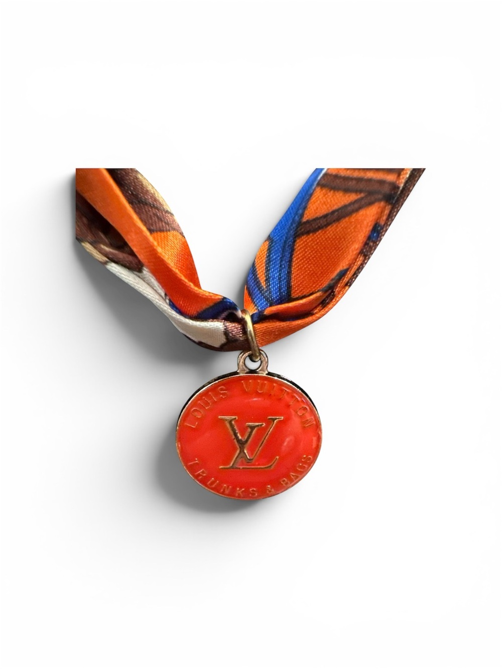 Silk scarf with authentic LV Charm - Picture 2 of 2